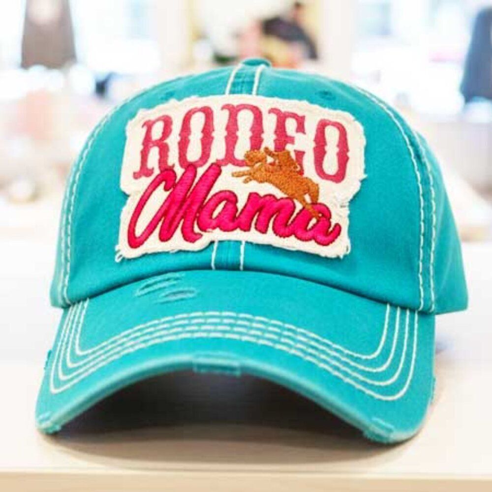 Ladies Teal Rodeo Mama Female Baseball Hat - Picture 2 of 8